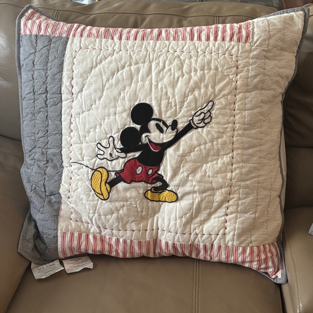 Pottery Barn Mickey pillow sham 26x26